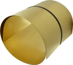 Made in USA - 10 Ft. Long x 12 Inch Wide x 0.015 Inch Thick, Roll Shim Stock - Brass - Americas Tooling