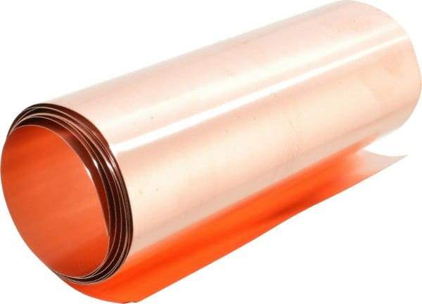 Made in USA - 4 Piece, 50 Inch Long x 6 Inch Wide x 0.001 to 0.01 Inch Thick, Assortment Roll Shim Stock - Copper, 0.001 to 0.01 Inch Thick - Americas Tooling