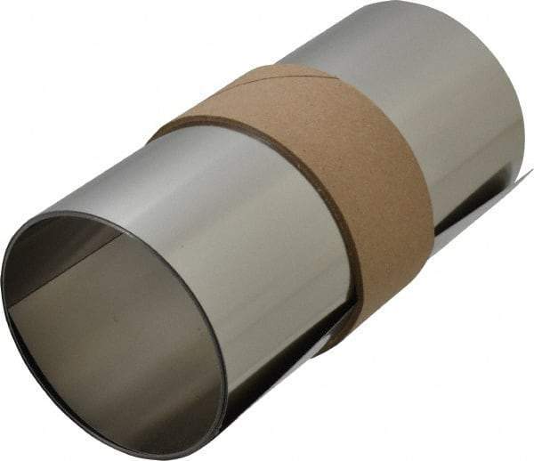 Made in USA - 1.25 m Long x 150 mm Wide x 0.3 mm Thick, Roll Shim Stock - Stainless Steel - Americas Tooling