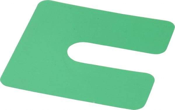 Made in USA - 20 Piece, 2" Wide x 2" Long Plastic Slotted Shim - Green - Americas Tooling