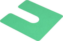 Made in USA - 20 Piece, 4" Wide x 4" Long Plastic Slotted Shim - Green - Americas Tooling