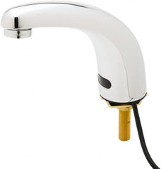 T&S Brass - Deck Mounted Single Hole Electronic User Adjustable Temperature Control Mixer Faucet - Powered by 120 Volt AC/DC, 5" Cast Spout, Single Hole Mounting Centers - Americas Tooling