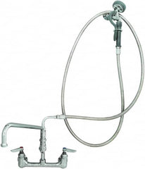 T&S Brass - Riser with Spring Guide, 2 Way Design, Wall Mount, Pre Rinse Faucet Assembly - Lever Handle - Americas Tooling