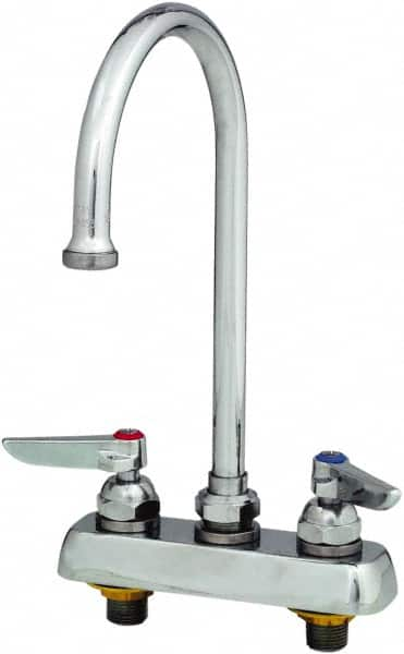 T&S Brass - Standard, 2 Way Design, Deck Mount, Workboard Deck Mount Faucet - 8-3/4 Inch Spout, Lever Handle - Americas Tooling