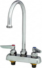 T&S Brass - Standard, 2 Way Design, Deck Mount, Workboard Deck Mount Faucet - 8-3/4 Inch Spout, Lever Handle - Americas Tooling