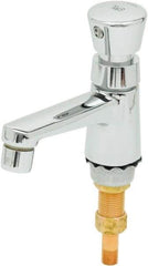 T&S Brass - Push Button Handle, Deck Mounted Bathroom Faucet - Metering Faucet, No Drain, Standard Spout - Americas Tooling