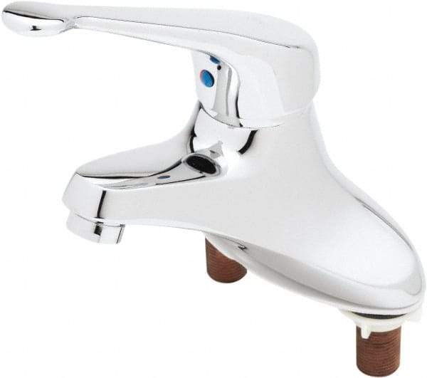 T&S Brass - Straight Handle, Deck Mounted Bathroom Faucet - One Handle, Pop Up Drain, Standard Spout - Americas Tooling