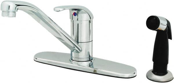 T&S Brass - Faucet Mount, Deck Plate Faucet with Spray - One Handle, Single Handle, High Spout, No Drain - Americas Tooling