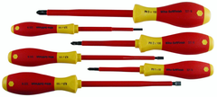 Insulated Slotted Screwdriver 3.4; 4.5; 6.5mm & Phillips # 1; 2 & 3. 6 Piece Set - Americas Tooling