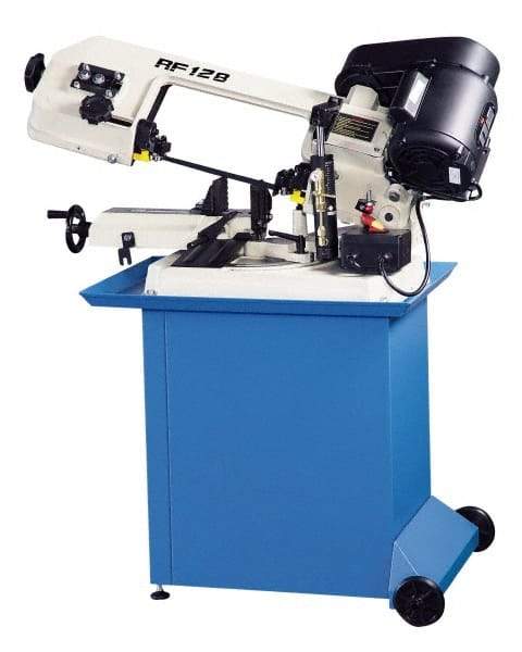 Enco - 5 x 6" Max Capacity, Manual Step Pulley Horizontal Bandsaw - 80, 120 & 200 SFPM Blade Speed, 110 Volts, 45 & 60°, 1/3 hp, 1 Phase - Americas Tooling