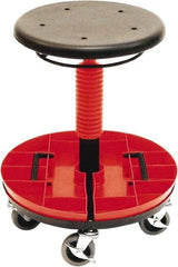 ShopSol - 300 Lb Capacity, 5 Wheel Trolley Stool - Polyurethane, 18" Long x 19" Overall Height x 18" Wide - Americas Tooling