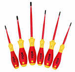 Insulated Slim Integrated Insulation 6 Piece Screwdriver Set Slotted 4.5; 6.5; Phillips #1 & 2; Square #1 & 2. - Americas Tooling