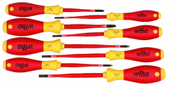 Insulated Slim Integrated Insulation 8 Piece Screwdriver Set Slotted 3.5; 4; 4.5; 5.5; Phillips #1 & 2; Square #1 & 2 - Americas Tooling