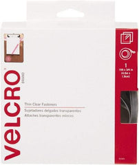 VELCRO Brand - 3/4" Wide x 5 Yd Long Adhesive Backed Hook & Loop Roll - Continuous Roll, Clear - Americas Tooling