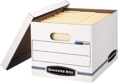 BANKERS BOX - 1 Compartment, 12-1/2" Wide x 10-1/2" High x 16-1/4" Deep, Storage Box - Corrugated Cardboard, White - Americas Tooling