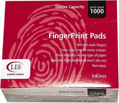 LEE - 3-3/4" Wide x 2" High x 2" Deep, Inked Fingerprint Pad - Plastic, Black - Americas Tooling