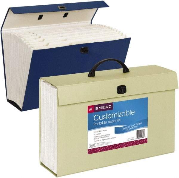 SMEAD - 19 Compartments, 15" Wide x 10" High x 5-1/4" Deep, Case File - Corrugated Cardboard, Assorted Colors - Americas Tooling