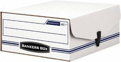 BANKERS BOX - 1 Compartment, 9-1/8" Wide x 4-3/8" High x 11-3/8" Deep, Storage Box - Corrugated Fiberboard, White/Blue - Americas Tooling