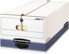 BANKERS BOX - 1 Compartment, 15-1/4" Wide x 10-3/4" High x 19-3/4" Deep, Storage Box - Corrugated Cardboard, White/Blue - Americas Tooling