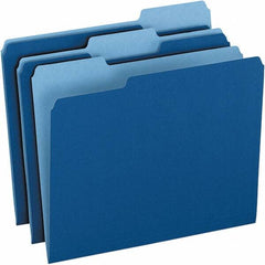 Pendaflex - 9-1/2 x 11-5/8", Letter Size, Navy Blue, File Folders with Top Tab - 11 Point Stock, Assorted Tab Cut Location - Americas Tooling