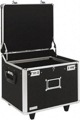 Vaultz - 1 Compartment, 15-1/4" Wide x 11-1/2" High x 12-1/4" Deep, Portable Storage Box - Aluminum, Chrome & PVC, Black - Americas Tooling