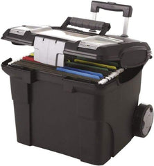 Storex - 1 Compartment, 15" Wide x 30" High x 16.38" Deep, Portable Storage Box - Metal & Plastic, Black - Americas Tooling