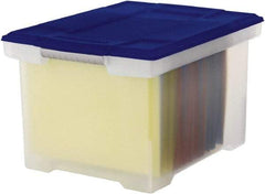 Storex - 1 Compartment, 18-1/2" Wide x 10-7/8" High x 14-1/4" Deep, Portable Storage Box - Plastic, Clear/Blue - Americas Tooling