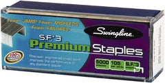 Swingline - 1/4" Leg Length, Galvanized Steel Staples-Cartridge - 25 Sheet Capacity, For Use with All Standard Half-Strip Staplers - Americas Tooling