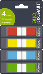 Universal One - Self-Stick Page Flags Style: Flag Color: Orange; Red; Blue; Yellow; Green - Americas Tooling