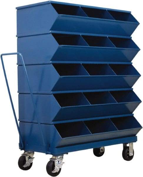 Stackbin - 5 Bin, Shelving Unit with Openings & Base - 37" Wide x 49-3/4" High - Americas Tooling