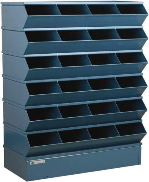 Stackbin - 6 Bin, Shelving Unit with Openings & Base - 37" Wide x 51" High - Americas Tooling