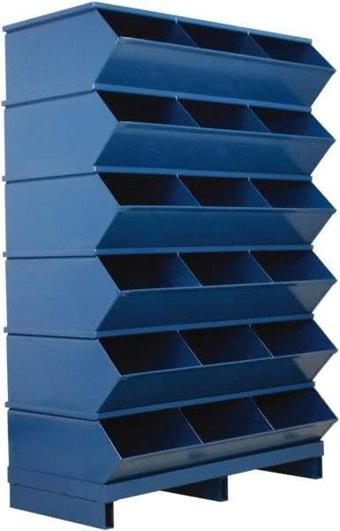 Stackbin - 6 Bin, Shelving Unit with Openings & Base - 37" Wide x 55-3/4" High - Americas Tooling