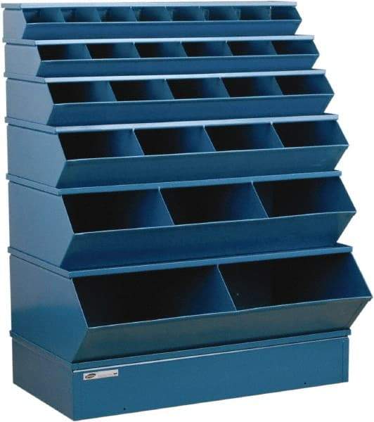 Stackbin - 6 Bin, Shelving Unit with Openings & Base - 37" Wide x 53" High - Americas Tooling