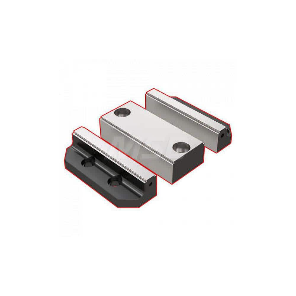 Vise Jaw Sets; Jaw Width (mm): 125.70; Set Type: Hard Jaw Set; Material: Steel; Vise Compatibility: DV510; Jaw Height (mm): 31.75; Hard or Soft: Hard; Number of Jaws: 3; For Use With: DV510 Double Station Vises