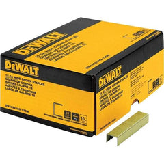 DeWALT - 1" Long x 1/16" Wide, 16 Gauge Crowned Construction Staple - Steel, Galvanized Finish - Americas Tooling