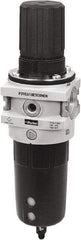 Parker - 3/4" NPT Port Heavy-Duty 1 Piece Filter/Regulator FRL Unit - Polypropylene Bowl, 335 SCFM, 254 Max psi, 13-1/2" High, Automatic Drain - Americas Tooling