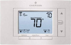 White-Rodgers - 50 to 99°F, 4 Heat, 2 Cool, Digital Programmable Multi-Stage Thermostat - 20 to 30 Volts, 1.77" Inside Depth x 1.77" Inside Height x 5-1/4" Inside Width, Horizontal Mount - Americas Tooling