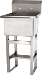 SANI-LAV - 18" Long x 18" Wide Inside, 1 Compartment, Grade 304 Stainless Steel Utility Sink Single Foot Pedal Valve - 14 Gauge, 21" Long x 20-1/2" Wide x 48" High Outside, 12" Deep - Americas Tooling