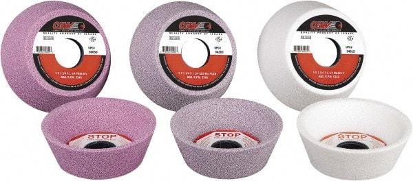 Camel Grinding Wheels - 5" Diam, 1-1/4" Hole Size, 1-3/4" Overall Thickness, 60 Grit, Type 11 Tool & Cutter Grinding Wheel - Medium Grade, Aluminum Oxide, K Hardness, Vitrified Bond - Americas Tooling