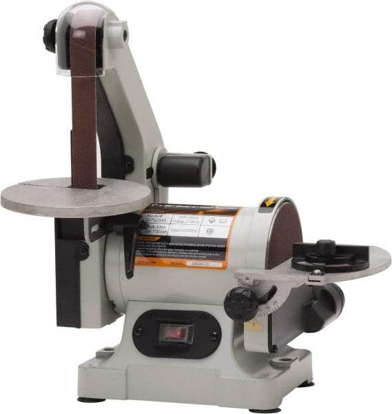 Enco - 30 Inch Long x 1 Inch Wide Belt, 5 Inch Diameter, Vertical Combination Sanding Machine - 3,340 Ft./min Belt Speed, 1/3 HP, Single Phase - Americas Tooling