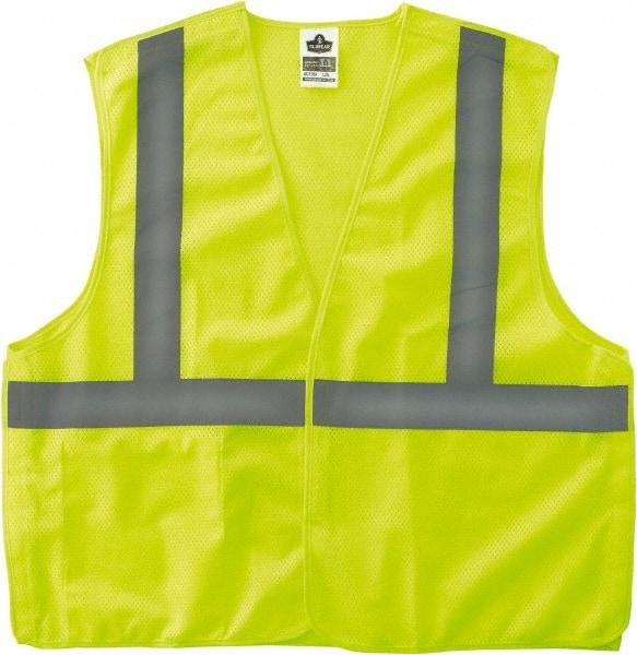 Ergodyne - Size 4X/5XL High Visibility Lime Mesh Breakaway Vest - 58 to 64" Chest, ANSI/ISEA 107, Hook & Loop Closure, 1 Pocket, Polyester - Americas Tooling