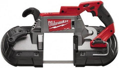 Milwaukee Tool - 18 Volt, 44-7/8" Blade, 380 SFPM Cordless Portable Bandsaw - 5" (Round) & 5 x 5" (Rectangle) Cutting Capacity, Lithium-Ion Battery Not Included - Americas Tooling