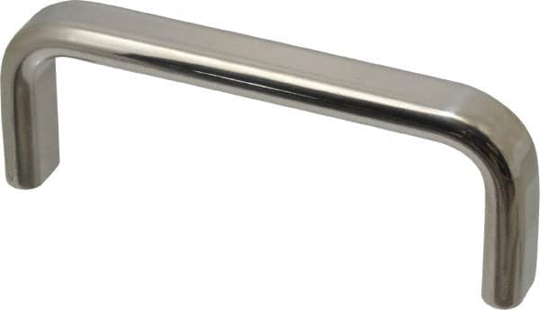 Sugatsune - 9/16" Handle Diam, Polished Stainless Steel Drawer Pull - 1-9/16" Projection, 4-1/4" Center to Center, 4-1/4" Long - Americas Tooling