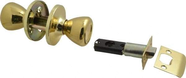 Value Collection - Bright Brass Passage Knob Lockset - 2-3/8" Back Set, 5-Pin Brass Tumbler Cylinder - Americas Tooling