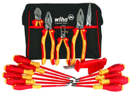 13 Piece - Insulated Tool Set with Pliers; Cutters; Xeno; Square; Slotted & Phillips Screwdrivers in Tool Box - Americas Tooling