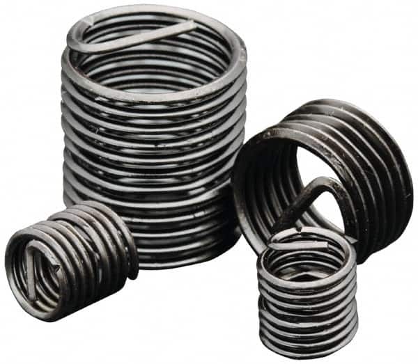 Heli-Coil - 7/16-20 UNF, 0.656" OAL, Free Running Helical Insert - 10-5/8 Free Coils, Tanged, 304 Stainless Steel, Primer Free Finish, 1-1/2D Insert Length - Exact Industrial Supply