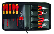 10 Piece - Insulated Pliers; Cutters; Wire Stripper; Slotted & Phillips Screwdrivers in Zipper Case - Americas Tooling