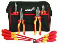 10 Piece - Insulated Pliers; Cutters; Slotted & Phillips Screwdrivers in Tool Box - Americas Tooling