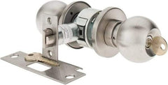 Yale - 1-3/8" Door Thickness, Stainless Steel Storeroom Knob Lockset - 2-3/4" Back Set, 2 Cylinder - Americas Tooling