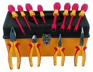 12 Piece - Insulated Pliers; Cutters; Slotted & Phillips Screwdrivers; Nut Drivers in Tool Box - Americas Tooling